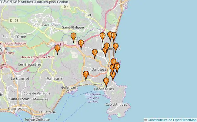 plan Côte d'Azur Antibes Juan-les-pins Associations Côte d'Azur Antibes Juan-les-pins : 20 associations