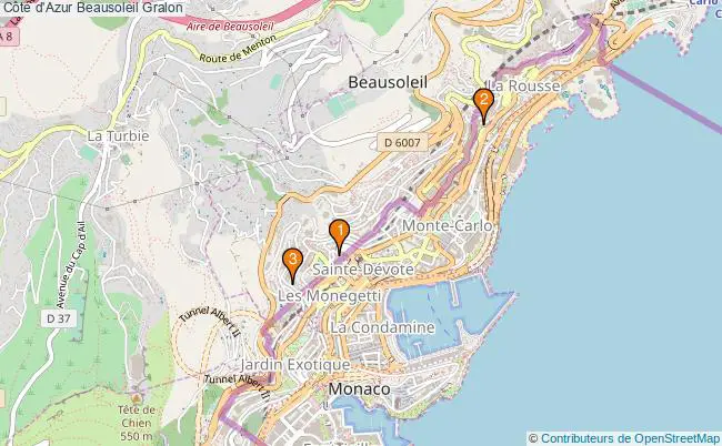 plan Côte d'Azur Beausoleil Associations Côte d'Azur Beausoleil : 4 associations