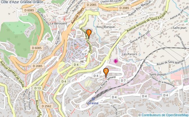 plan Côte d'Azur Grasse Associations Côte d'Azur Grasse : 3 associations
