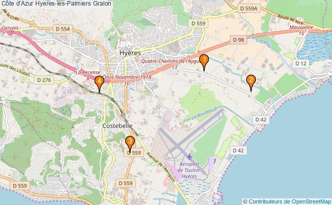 plan Côte d'Azur Hyeres-les-Palmiers Associations Côte d'Azur Hyeres-les-Palmiers : 5 associations