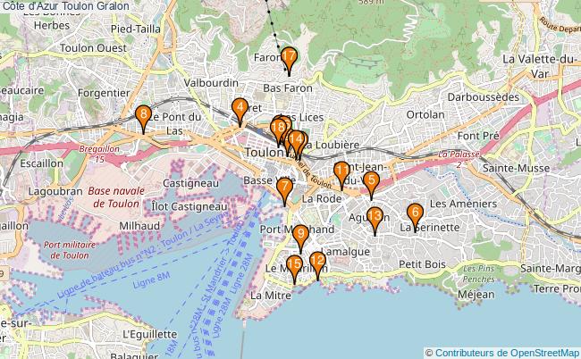 plan Côte d'Azur Toulon Associations Côte d'Azur Toulon : 18 associations