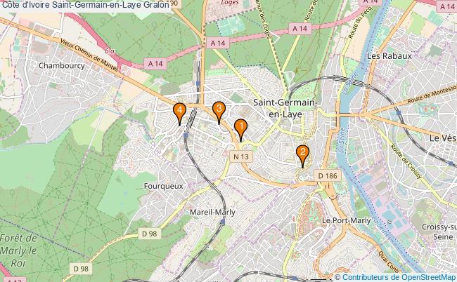 plan Côte d'Ivoire Saint-Germain-en-Laye Associations Côte d'Ivoire Saint-Germain-en-Laye : 4 associations