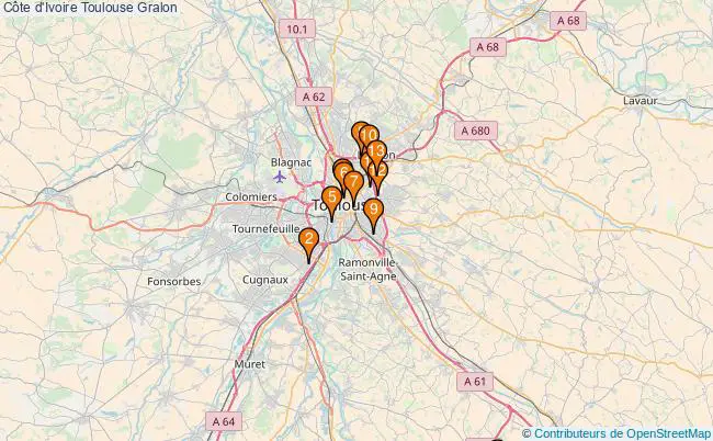 plan Côte d'Ivoire Toulouse Associations Côte d'Ivoire Toulouse : 13 associations