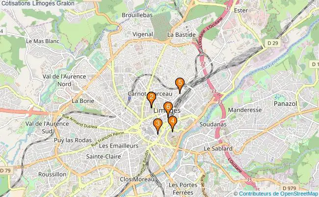 plan Cotisations Limoges Associations cotisations Limoges : 7 associations