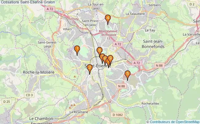 plan Cotisations Saint-Etienne Associations cotisations Saint-Etienne : 9 associations