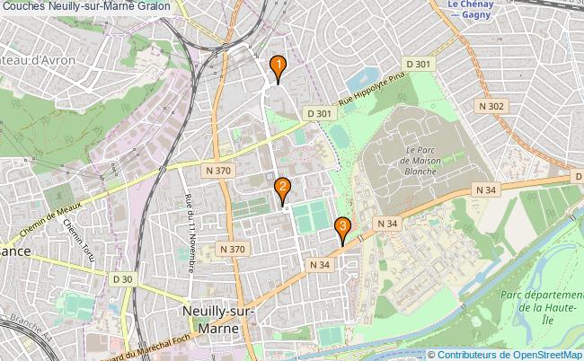 plan Couches Neuilly-sur-Marne Associations Couches Neuilly-sur-Marne : 3 associations