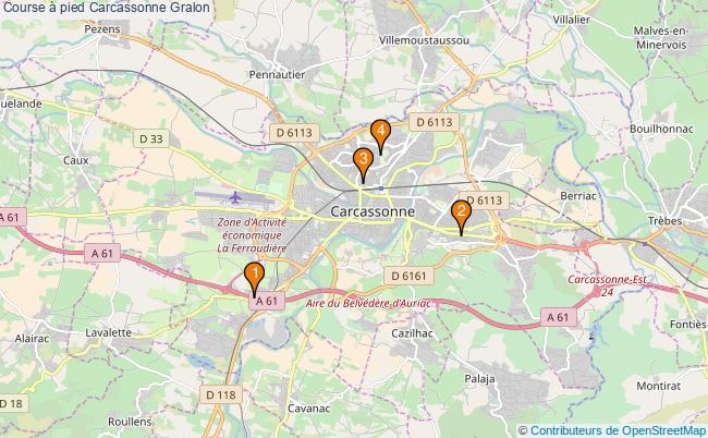 plan Course à pied Carcassonne Associations course à pied Carcassonne : 5 associations