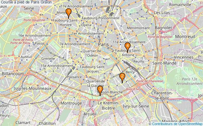 plan Course à pied de Paris Associations course à pied de Paris : 4 associations