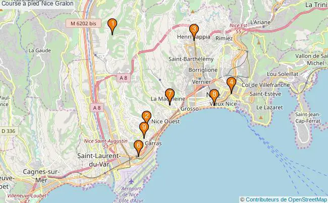 plan Course à pied Nice Associations course à pied Nice : 8 associations