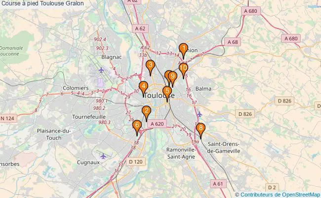 plan Course à pied Toulouse Associations course à pied Toulouse : 13 associations