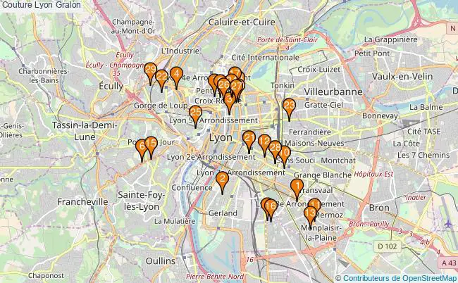 plan Couture Lyon Associations couture Lyon : 26 associations