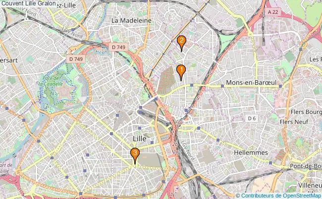 plan Couvent Lille Associations couvent Lille : 3 associations