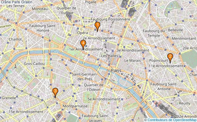 plan Crâne Paris Associations crâne Paris : 4 associations