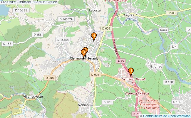 plan Creativite Clermont-l'Hérault Associations creativite Clermont-l'Hérault : 4 associations