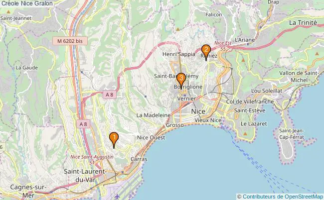 plan Créole Nice Associations créole Nice : 3 associations