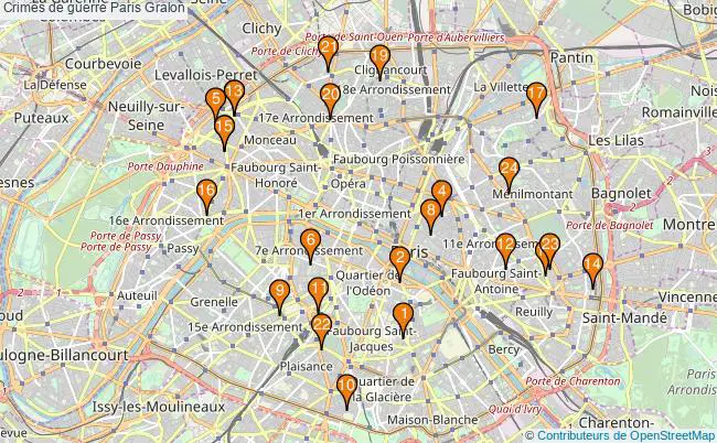 plan Crimes de guerre Paris Associations crimes de guerre Paris : 33 associations