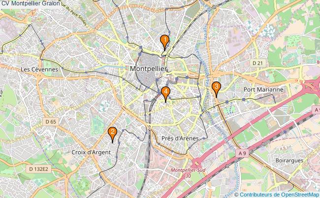 plan CV Montpellier Associations CV Montpellier : 5 associations