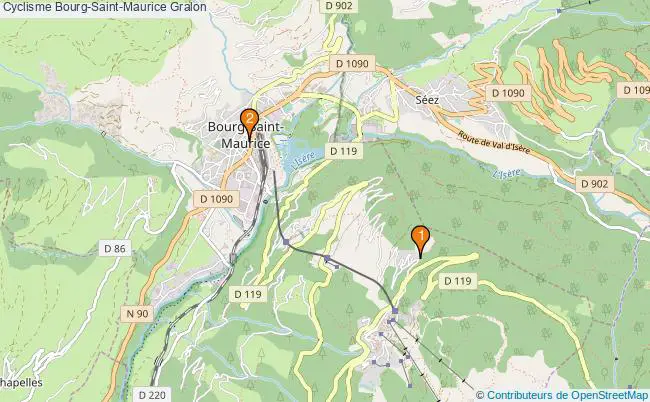plan Cyclisme Bourg-Saint-Maurice Associations Cyclisme Bourg-Saint-Maurice : 2 associations
