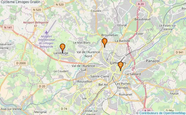 plan Cyclisme Limoges Associations Cyclisme Limoges : 5 associations
