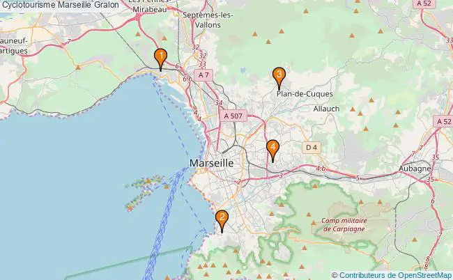 plan Cyclotourisme Marseille Associations Cyclotourisme Marseille : 4 associations