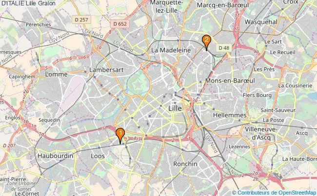 plan D'ITALIE Lille Associations D'ITALIE Lille : 2 associations