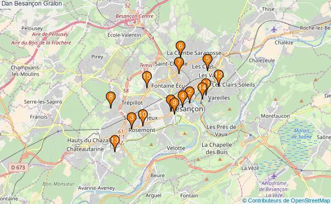 plan Dan Besançon Associations dan Besançon : 15 associations