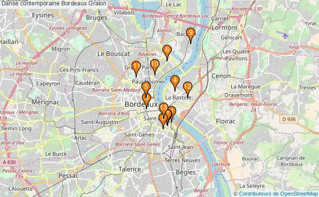 plan Danse contemporaine Bordeaux Associations danse contemporaine Bordeaux : 16 associations