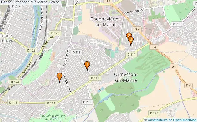 plan Danse Ormesson-sur-Marne Associations danse Ormesson-sur-Marne : 5 associations