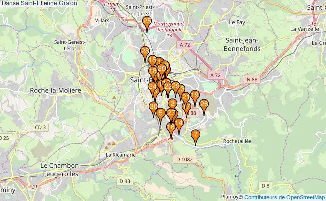 plan Danse Saint-Etienne Associations danse Saint-Etienne : 91 associations