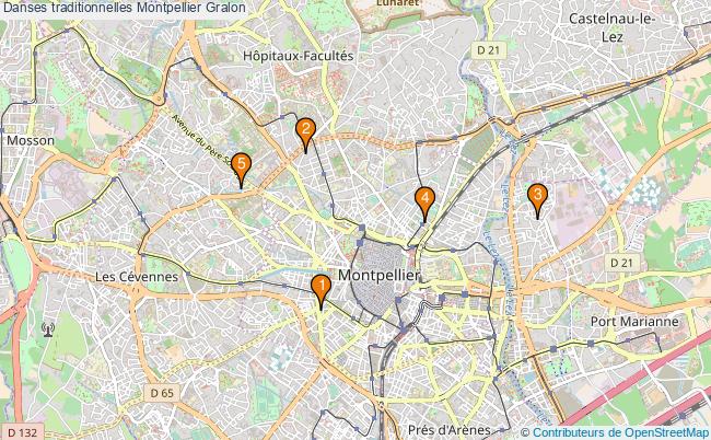 plan Danses traditionnelles Montpellier Associations danses traditionnelles Montpellier : 5 associations