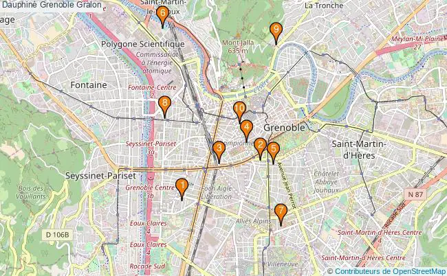 plan Dauphiné Grenoble Associations Dauphiné Grenoble : 14 associations