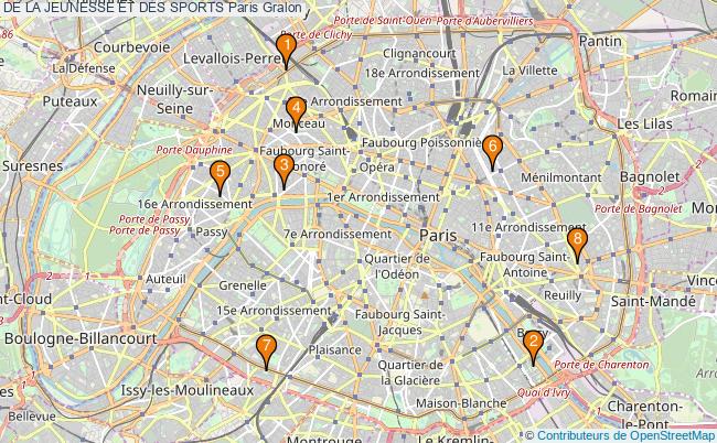 plan DE LA JEUNESSE ET DES SPORTS Paris Associations DE LA JEUNESSE ET DES SPORTS Paris : 7 associations