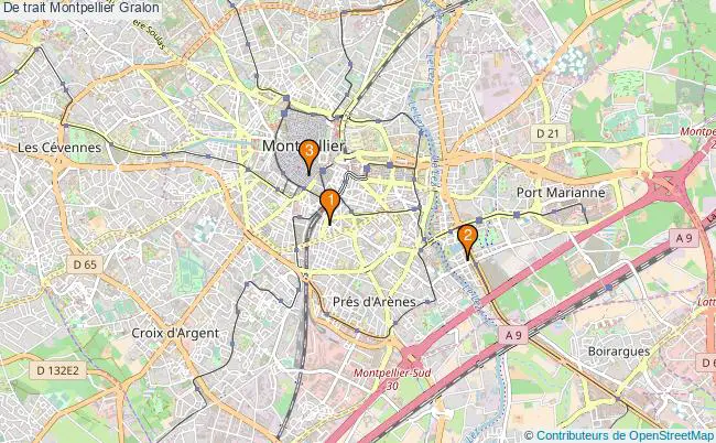 plan De trait Montpellier Associations de trait Montpellier : 3 associations