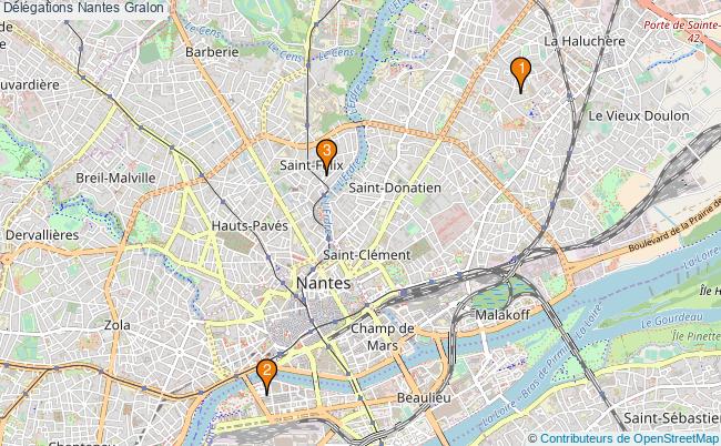 plan Délégations Nantes Associations délégations Nantes : 4 associations