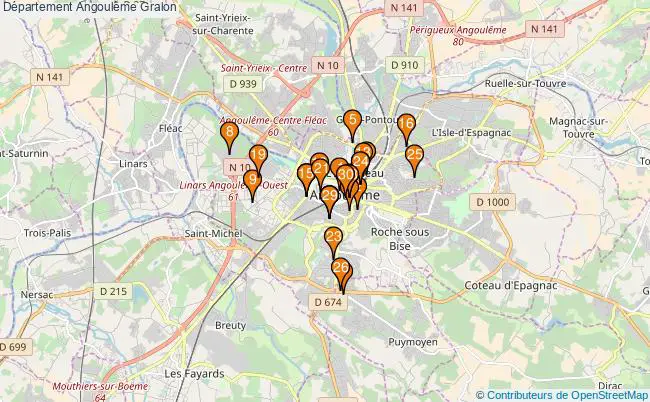 plan Département Angoulême Associations département Angoulême : 46 associations