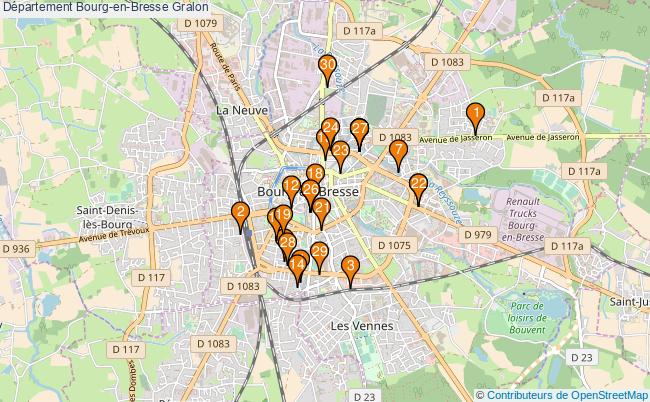 plan Département Bourg-en-Bresse Associations département Bourg-en-Bresse : 76 associations