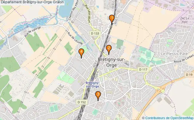 plan Département Brétigny-sur-Orge Associations département Brétigny-sur-Orge : 4 associations