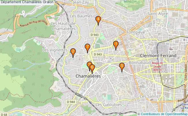 plan Département Chamalières Associations département Chamalières : 5 associations