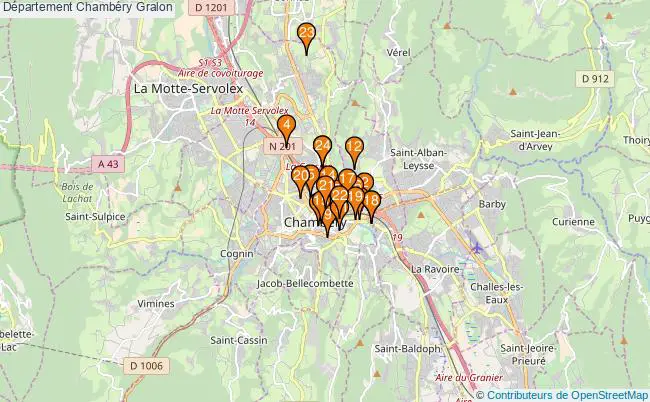 plan Département Chambéry Associations département Chambéry : 25 associations