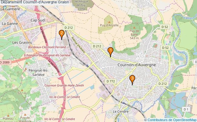 plan Département Cournon-d'Auvergne Associations département Cournon-d'Auvergne : 3 associations