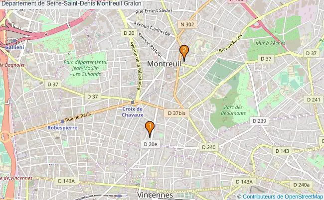 plan Département de Seine-Saint-Denis Montreuil Associations département de Seine-Saint-Denis Montreuil : 2 associations
