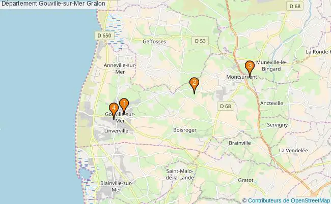 plan Département Gouville-sur-Mer Associations département Gouville-sur-Mer : 4 associations