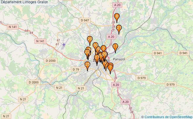 plan Département Limoges Associations département Limoges : 80 associations