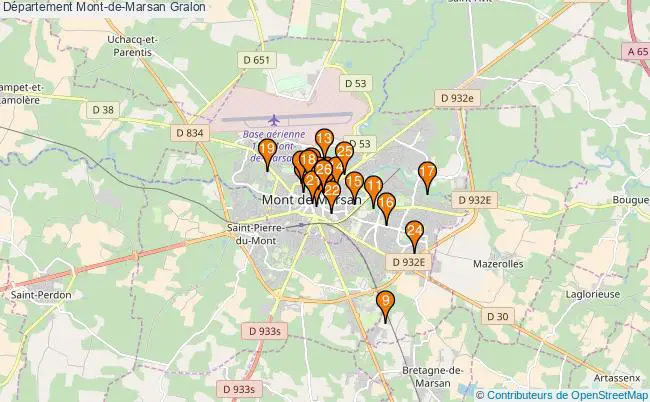 plan Département Mont-de-Marsan Associations département Mont-de-Marsan : 28 associations
