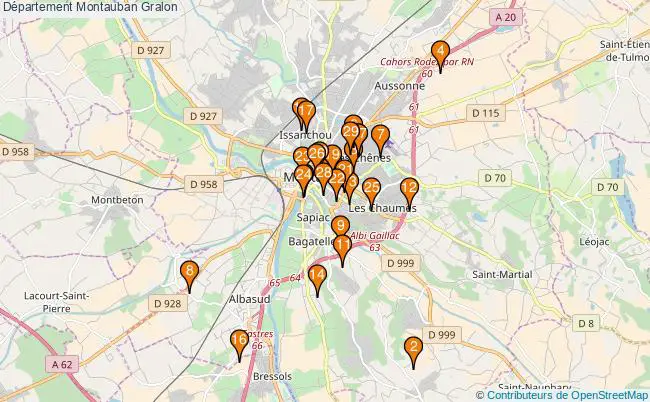 plan Département Montauban Associations département Montauban : 34 associations