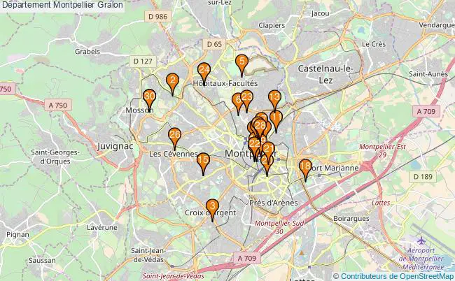 plan Département Montpellier Associations département Montpellier : 91 associations