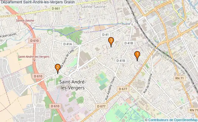 plan Département Saint-André-les-Vergers Associations département Saint-André-les-Vergers : 5 associations