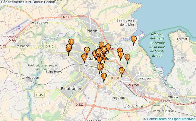 plan Département Saint-Brieuc Associations département Saint-Brieuc : 45 associations