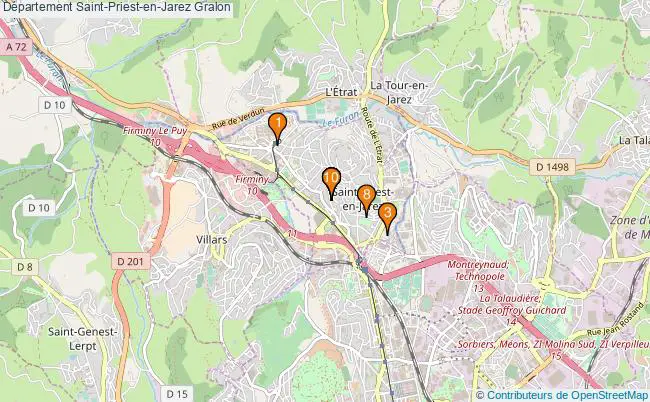 plan Département Saint-Priest-en-Jarez Associations département Saint-Priest-en-Jarez : 12 associations
