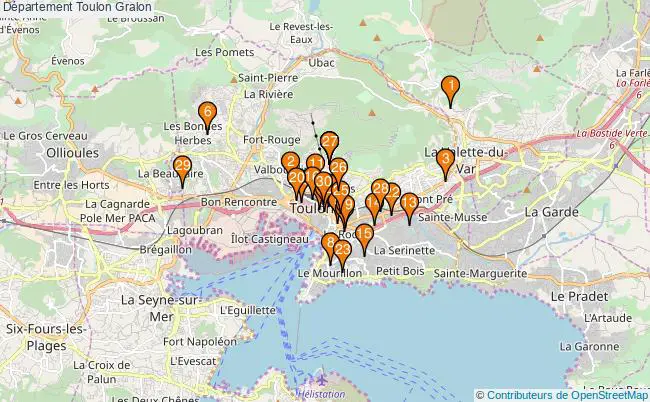 plan Département Toulon Associations département Toulon : 89 associations